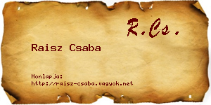 Raisz Csaba névjegykártya